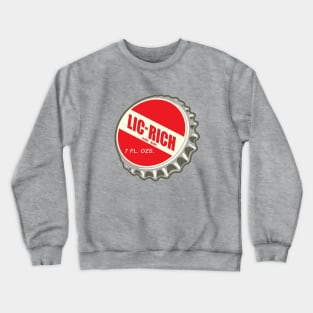 Vintage Lic Rich Licorice Soda Bottlecap Crewneck Sweatshirt